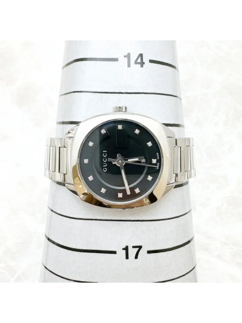 Gucci 142.5 Watch Diamond Quartz Stainless Steel 15.5